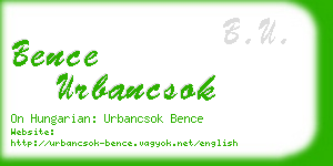 bence urbancsok business card